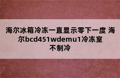 海尔冰箱冷冻一直显示零下一度 海尔bcd451wdemu1冷冻室不制冷